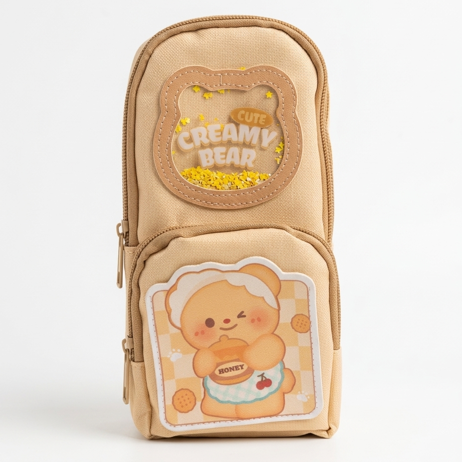 Creamy Bear stationery organizer kids birthday gift pencil pouch