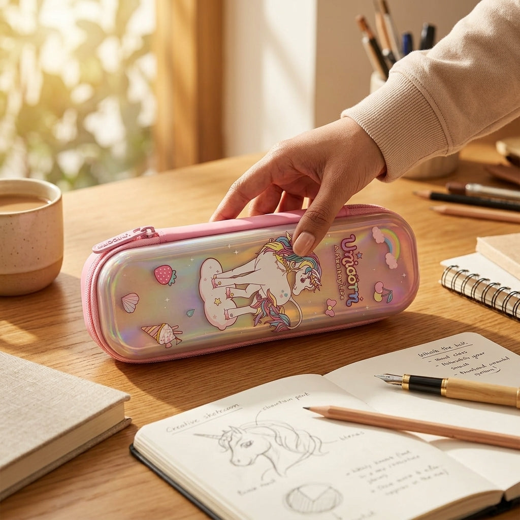 cute zipper pencil case for girls school