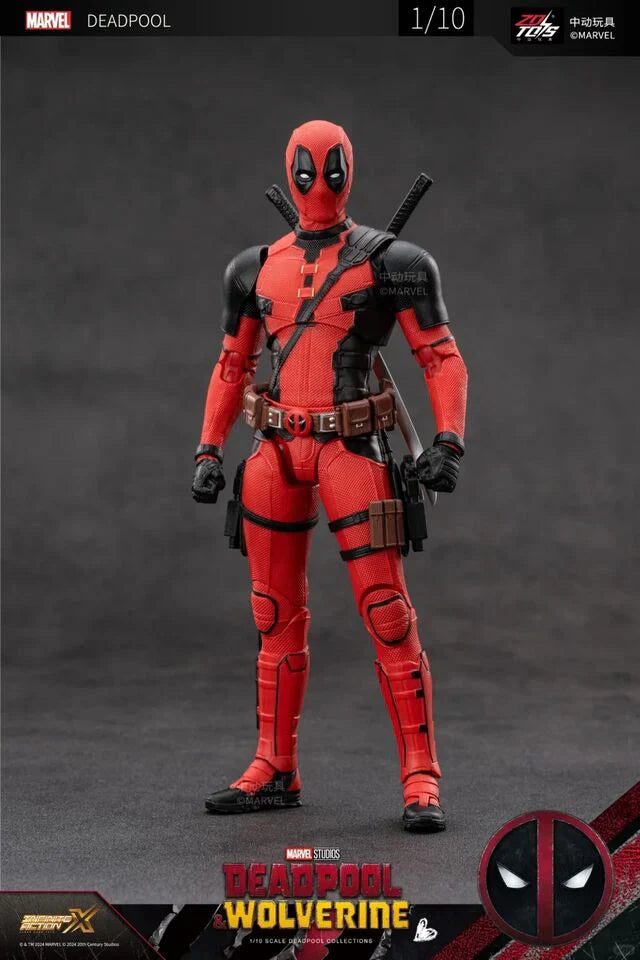 Deadpool 1/10 Scale Collectible Figure Front View with Katanas