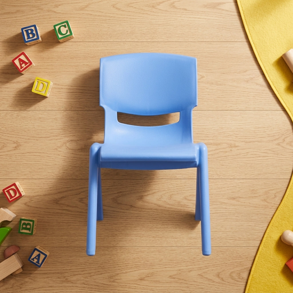 children play chair blue lightweight plastic seating