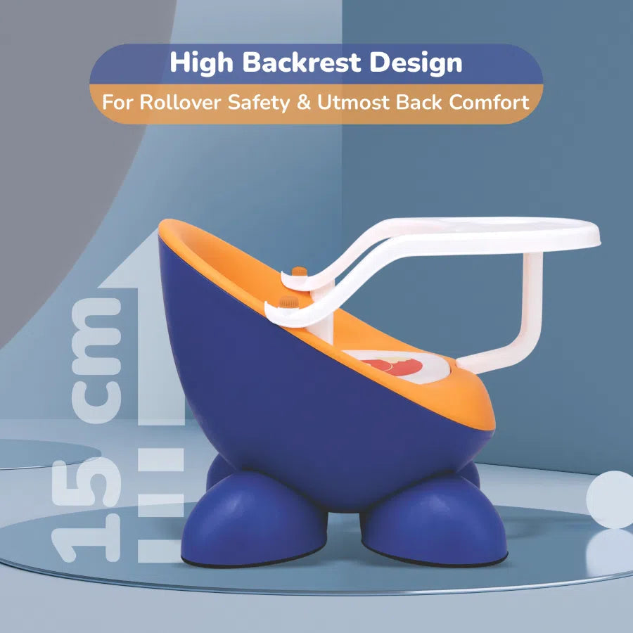 Ergonomic baby chair for feeding and study with tray