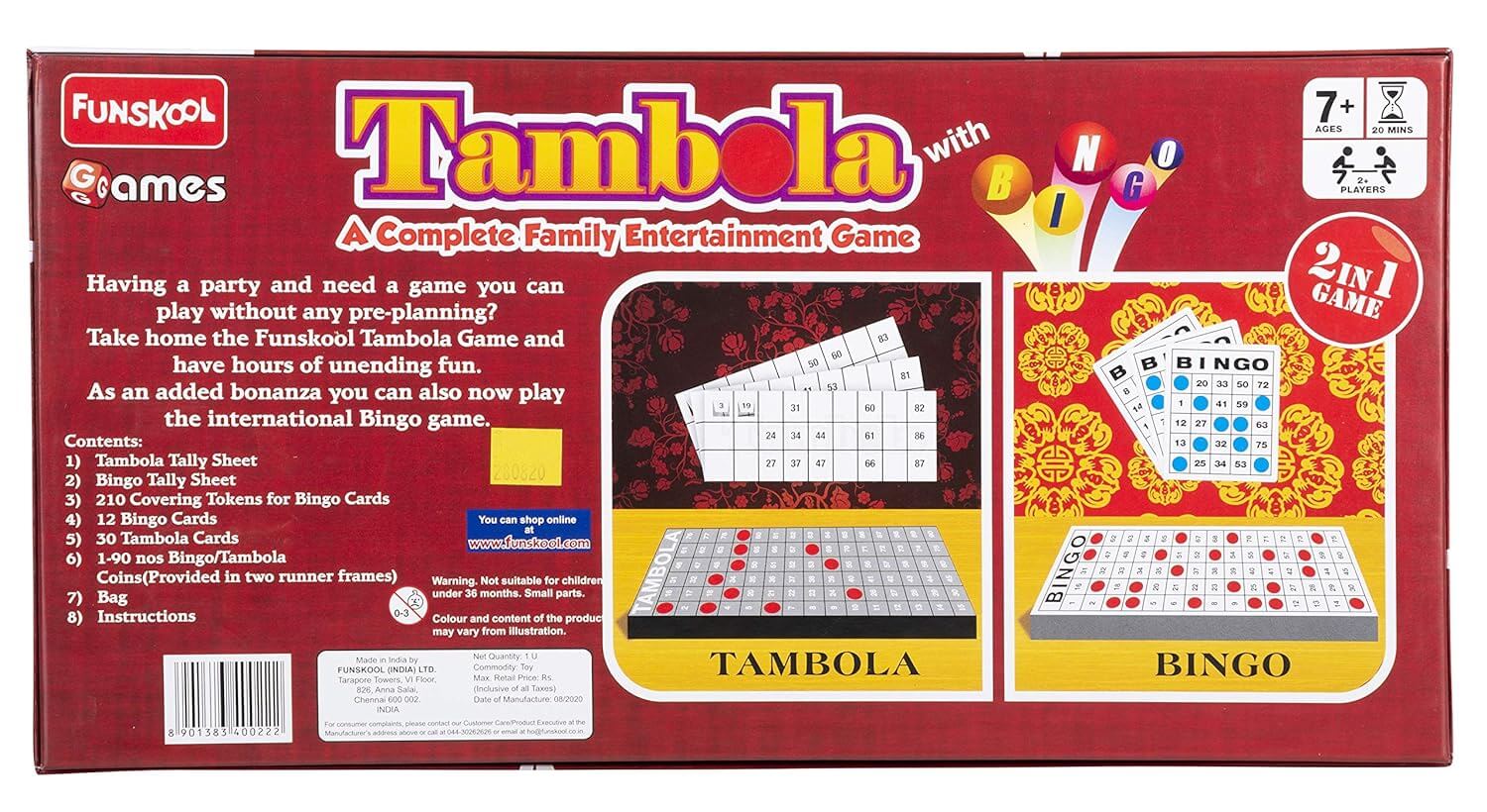 Family playing Funskool Tambola Housie board game together