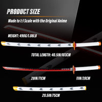 Flame Hashira collectible sword with neon LED lighting