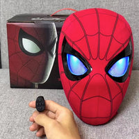 Flicker-Eye Spidey Mask – rechargeable Spider-Man cosplay mask with LED color-changing eyes”