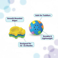 Floating hippo stacking bath toys yellow green blue baby bath time educational toy