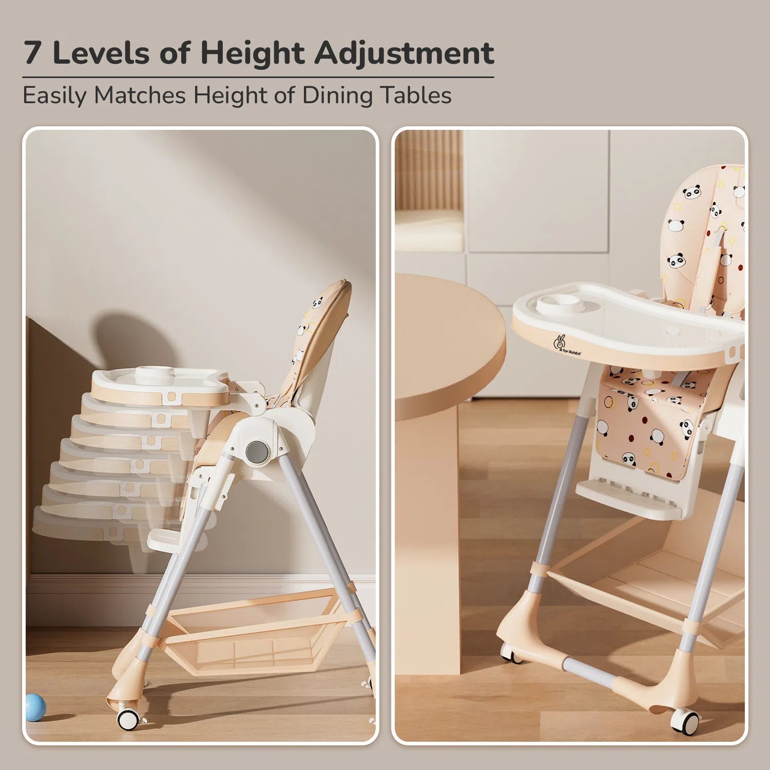 Foldable Marshmallow Baby Feeding Chair with space-saving design.