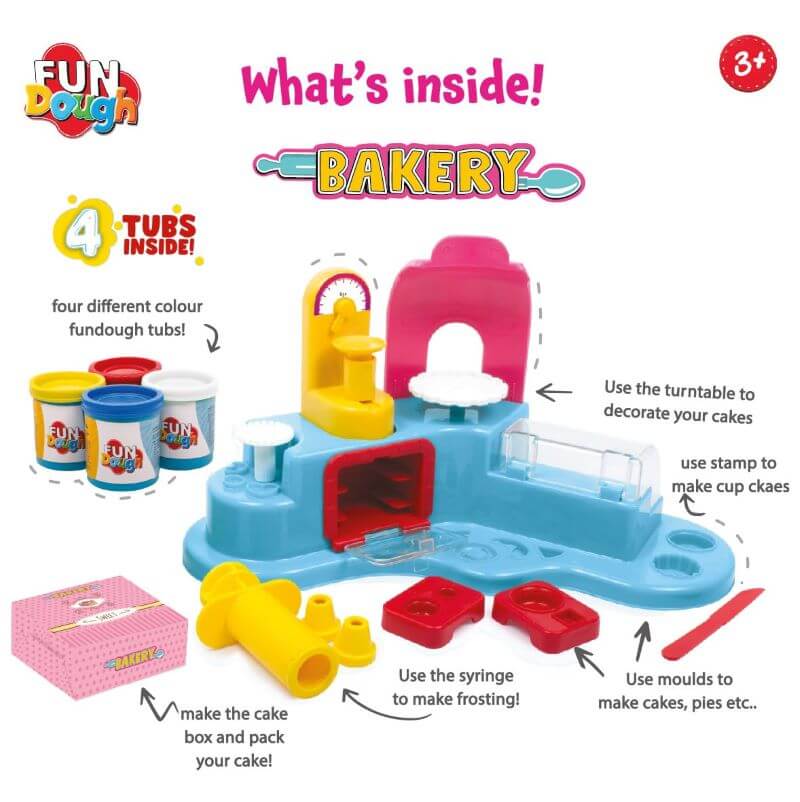 Creative bakery playset for children with colorful dough