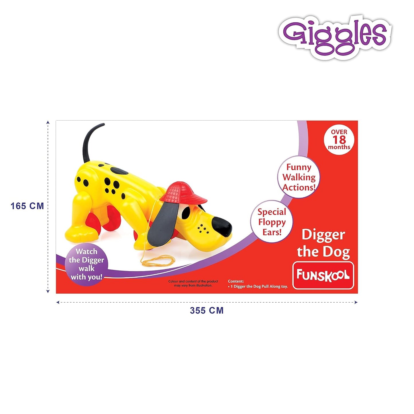 Funskool Digger The Dog pull-along toy for toddlers 12 months plus