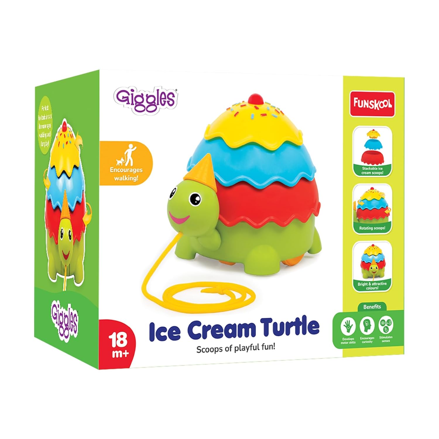 Colorful Pull Along Turtle – Activity & Learning Toy for Kids
