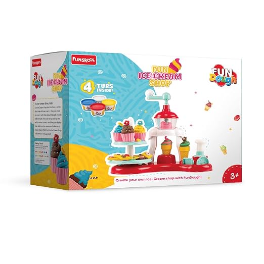 Funskool Fundough Fun Ice-Cream Shop playset for kids age 3+