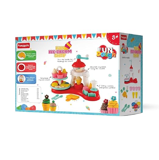 Funskool Fundough ice-cream dough playset with 4 tubs