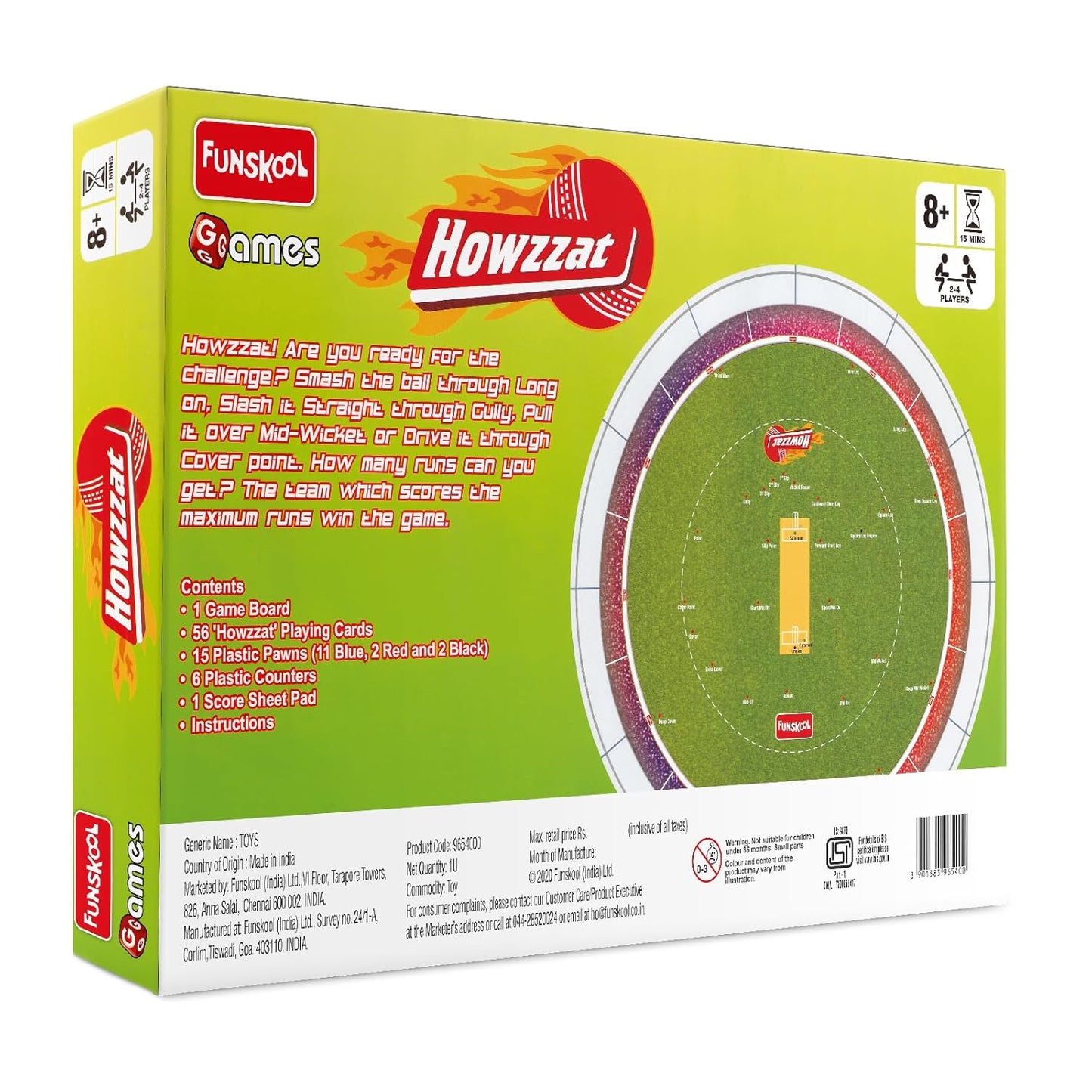 Kids playing Funskool Howzzat tabletop cricket game