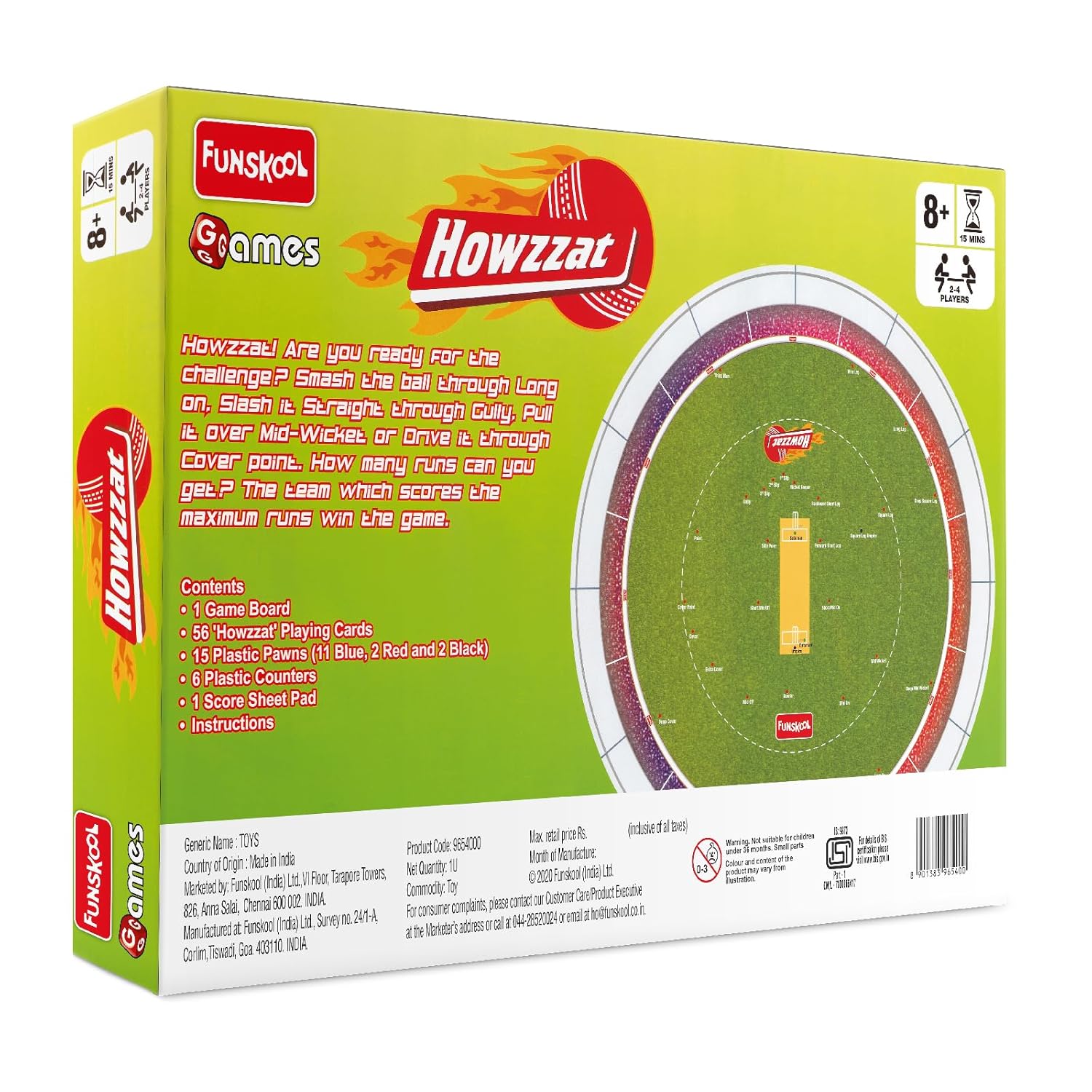Kids playing Funskool Howzzat tabletop cricket game