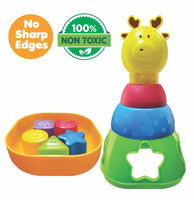Giraffe stacking tower educational toy for baby 1 to 3 years colorful rings India