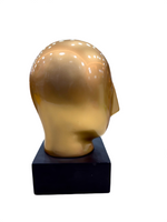 Right side view of Golden Abstract Face 10.5-inch resin figurine