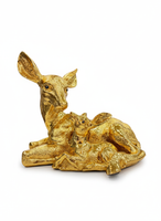 Elegant golden deer and fawn decorative idol on console table – premium home décor"