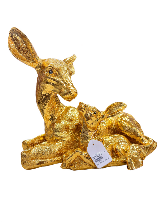 Golden Deer Showpiece for Home Décor | Elegant Gold Finish Decorative Idol