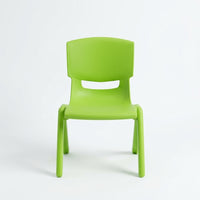 Green kids plastic chair lightweight stackable for toddlers and preschoolers