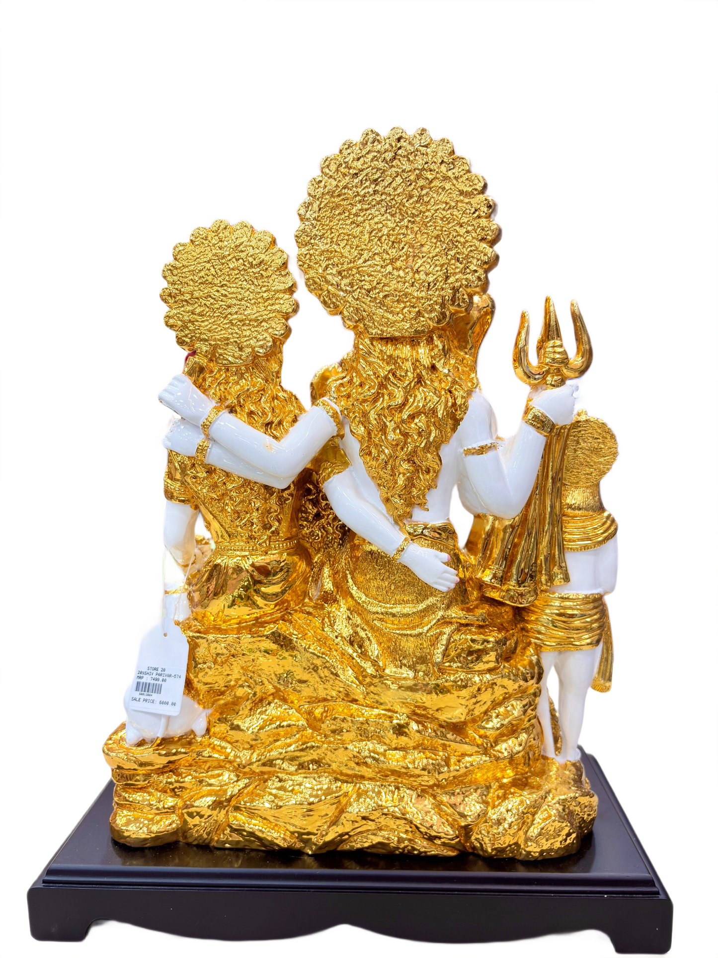 Golden Polystone Shiv Parivar Idol – Lord Shiva Family Statue for Home Mandir & Spiritual Gift
