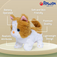 Interactive cat plush toy with sound and motion