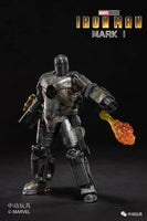 Action figure of Iron Man Mark I with a dark background
