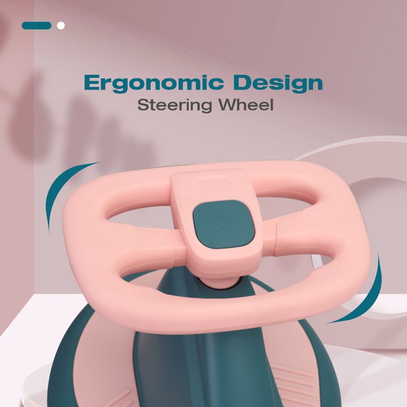 Indoor and outdoor swing car ride for children with smooth wheels