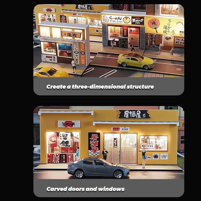 Japanese street miniature diorama model with LED lights