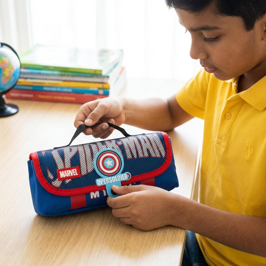 Marvel pencil case Spider-Man blue red boys birthday gift stationery