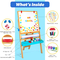 Educational learning toy for kids – chalkboard, whiteboard, magnetic play board"