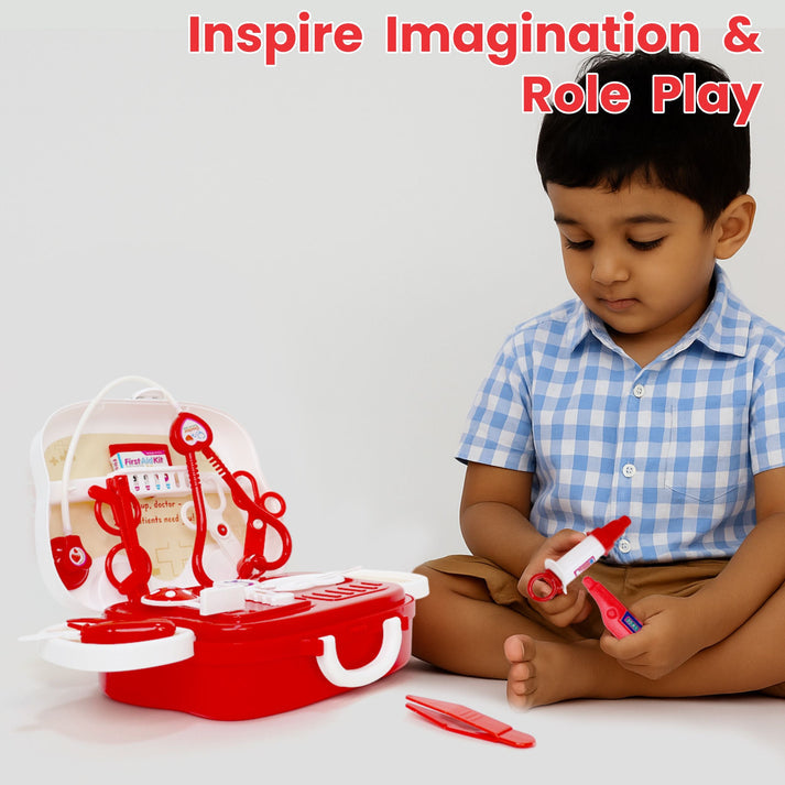 Children’s medical role play toy set with stethoscope and tools