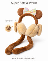 Plush Paws Kids Winter Earmuffs – Soft Warm Moving Paw Ear Muffs