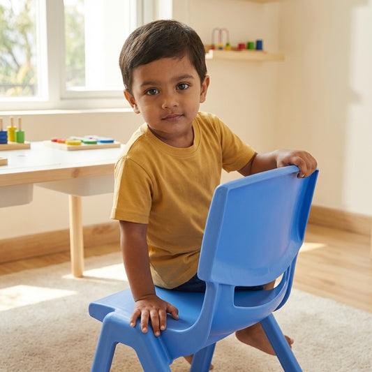 durable kids study chair blue plastic chair large size