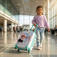 kids travel trolley bag with wheels hard case