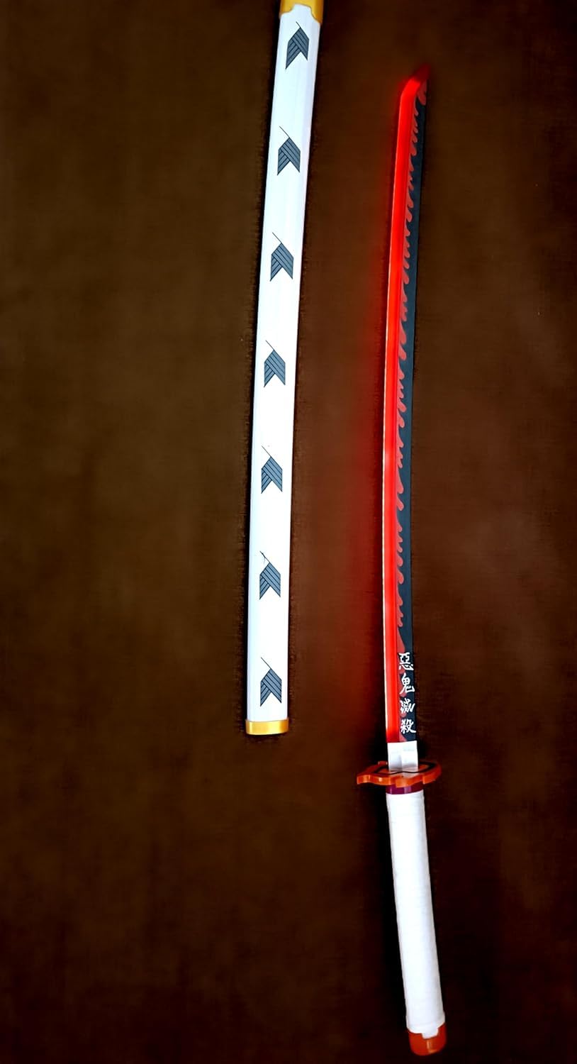 Kyojuro Rengoku anime katana with glowing red LED