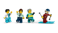 LEGO City pilot, paramedic, and patient minifigures