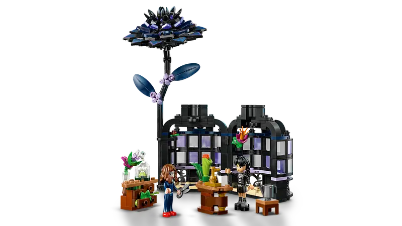 LEGO Black Dahlia Flower – 358-Piece Creative Building Set for Ages 9+ | Elegant Gothic Botanical Display with Minifigures