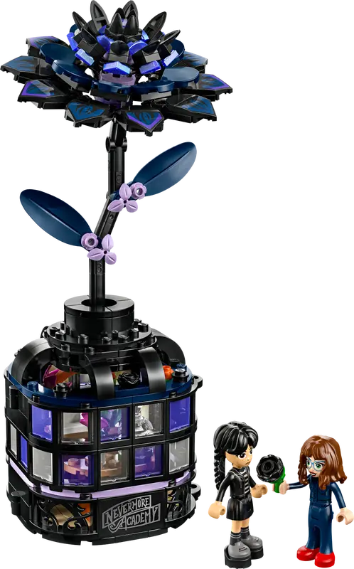 LEGO Black Dahlia Flower – 358-Piece Creative Building Set for Ages 9+ | Elegant Gothic Botanical Display with Minifigures