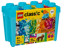 LEGO Classic Vibrant Creative Brick Box with colorful bricks and blue storage bin