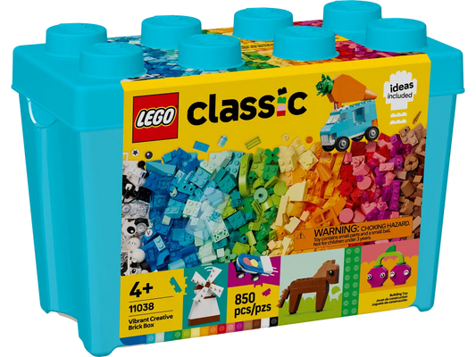 LEGO Classic Vibrant Creative Brick Box with colorful bricks and blue storage bin