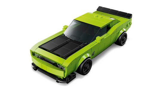Front view of LEGO Dodge Challenger SRT Hellcat model