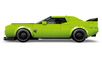 Side view of LEGO Dodge Challenger SRT Hellcat sports car