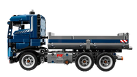 Side view of LEGO Technic Tipping Dump Truck construction toy