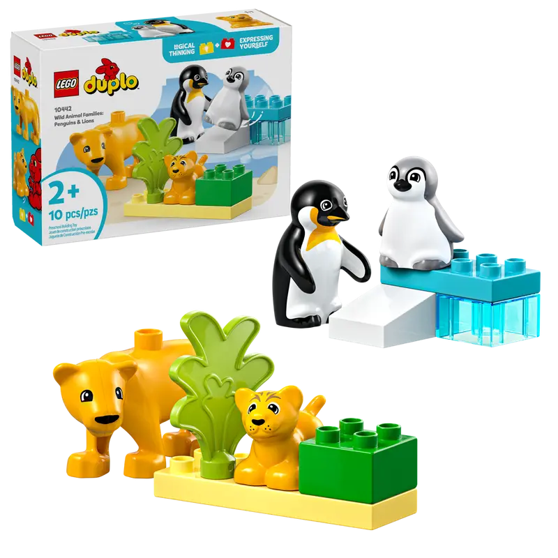 LEGO DUPLO Wild Animal Families Penguins and Lions set with box
