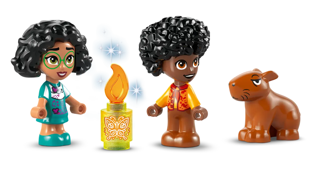 LEGO Mirabel and Antonio minifigures with Encanto Mini House