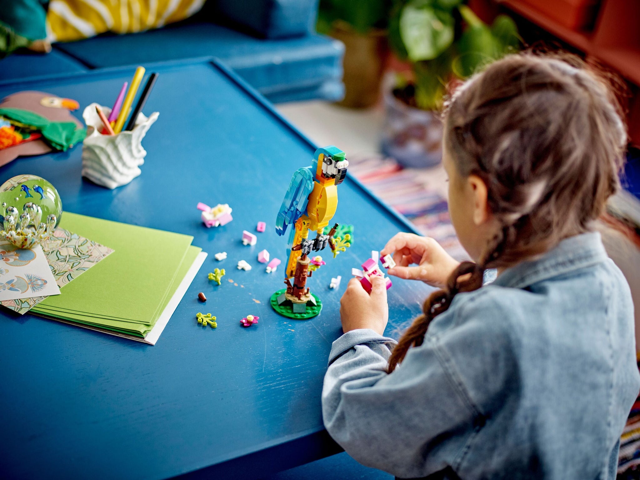 LEGO Exotic Parrot model for kids to build and display