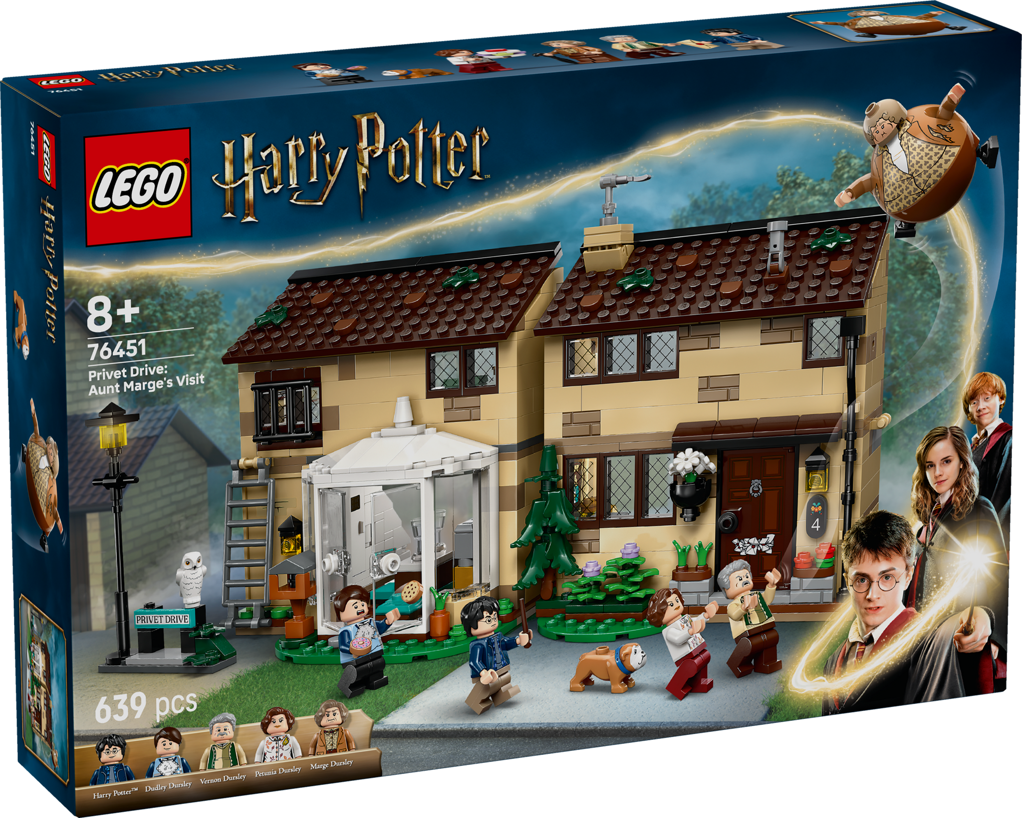 LEGO Harry Potter Privet Drive building set with Aunt Marge and Dursley family figures