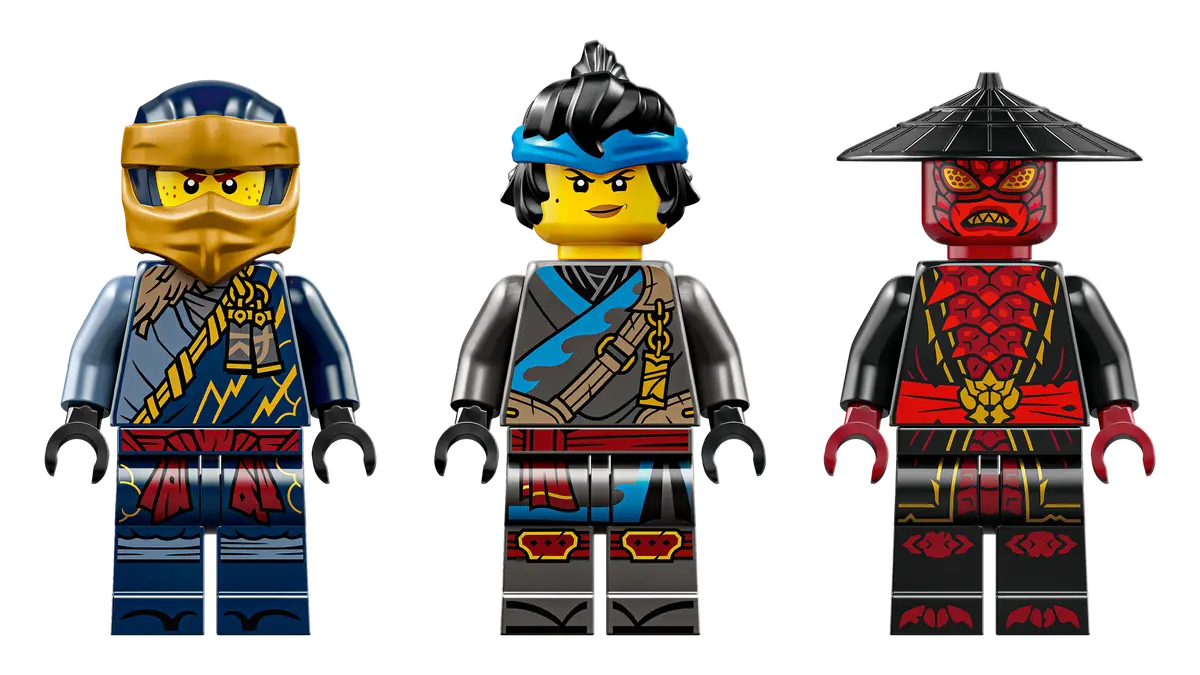 LEGO NINJAGO Rogue and Drix minifigures with weapons