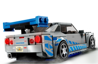 back view of LEGO Nissan Skyline GT-R (R34) Fast & Furious model