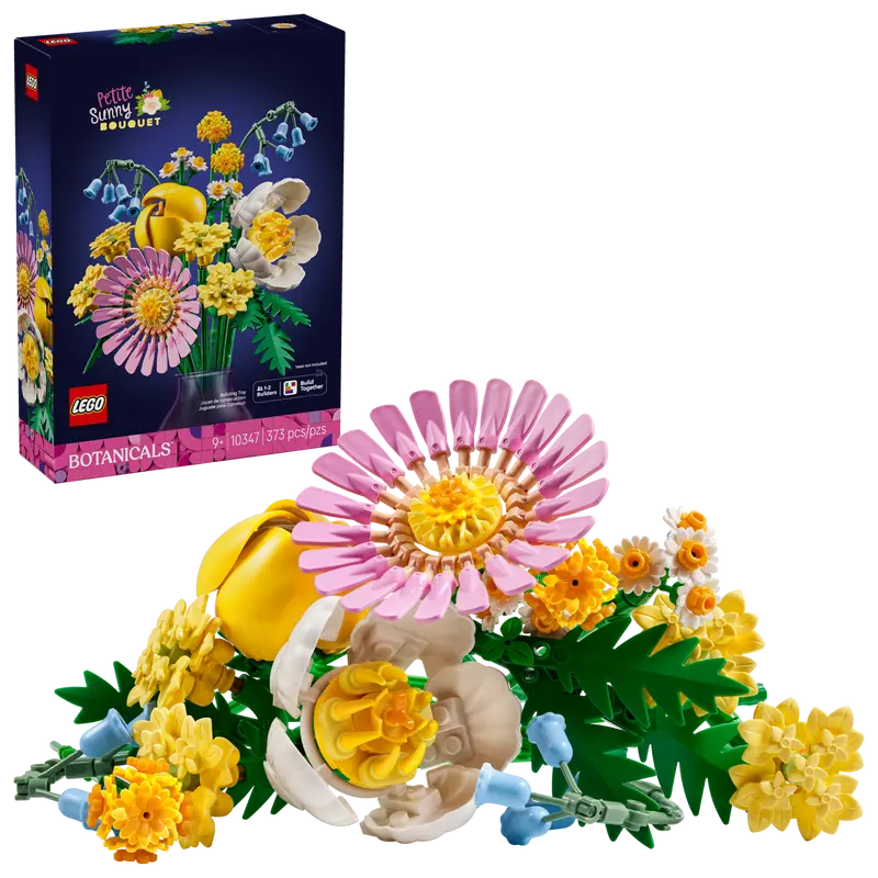 LEGO Botanicals Petite Sunny Bouquet – 373-Piece Flower Building Set for Adults and Kids Ages 9+ | Home Décor Floral Display Model