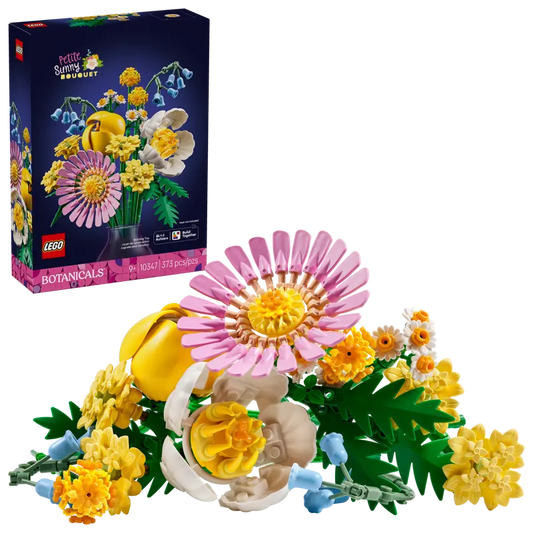 LEGO Botanicals Petite Sunny Bouquet – 373-Piece Flower Building Set for Adults and Kids Ages 9+ | Home Décor Floral Display Model